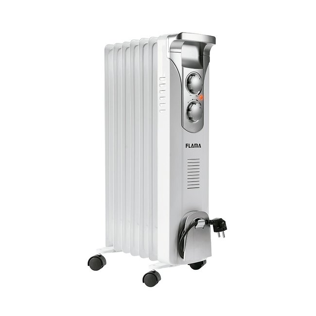 Radiador a óleo 1500W 2357FL, da Flama cinzento <span itemprop=