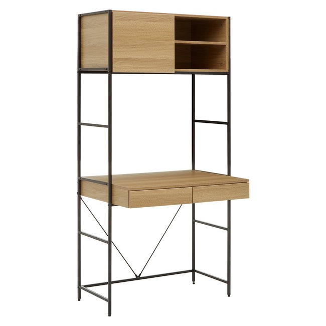Franklin Industrial Oak Desk Unit, natural, SO'HOME