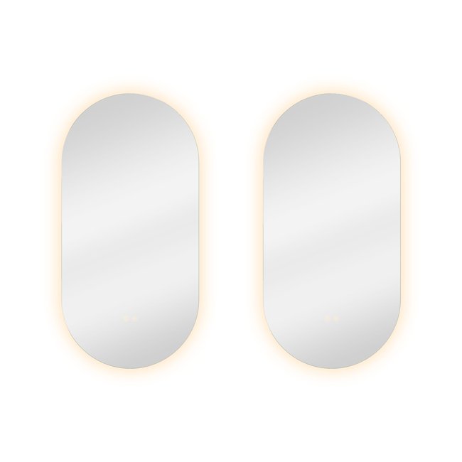 Lot de 2 miroirs lumineux LED anti-buée, MODERN Couleur transparent <span itemprop=