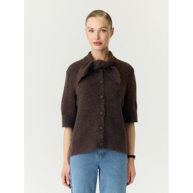 Cardigan En Maille chocolate brown <span itemprop=