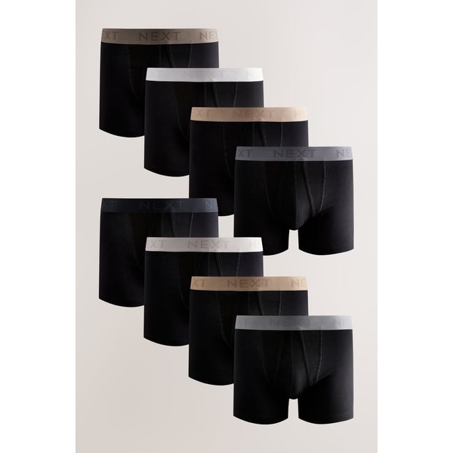 Boxer avec ouverture sur le devant, lot de 8 ceintures noires neutres <span itemprop=