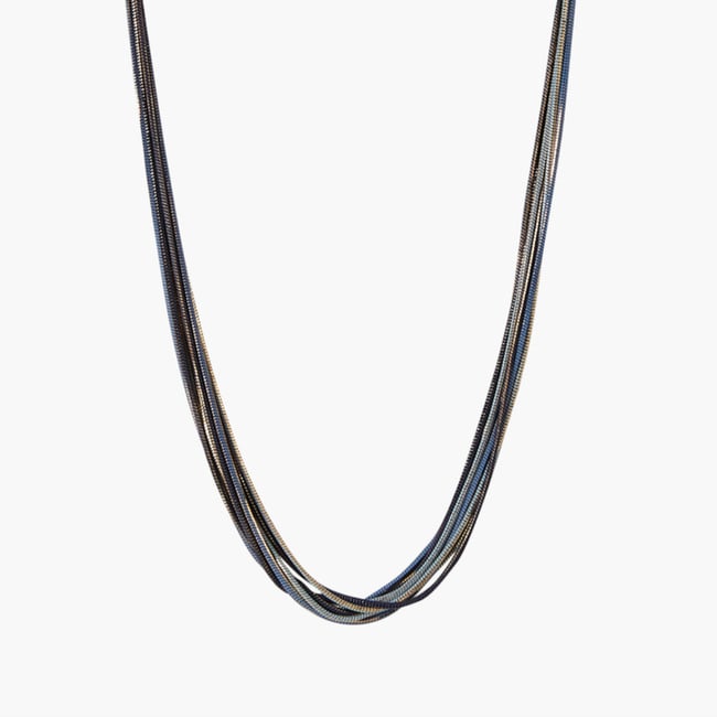 Collier multi rangs bleu et noir bleu <span itemprop=