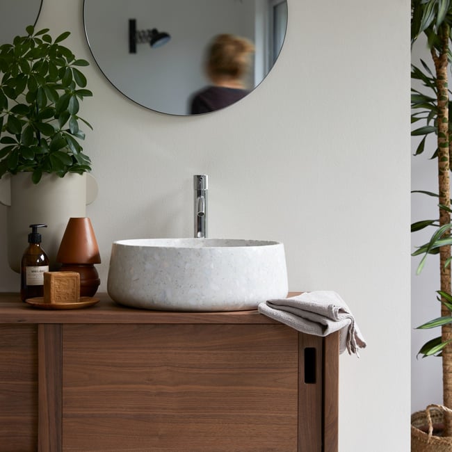 Vasque en Terrazzo premium, MILOS Couleur beige <span itemprop=