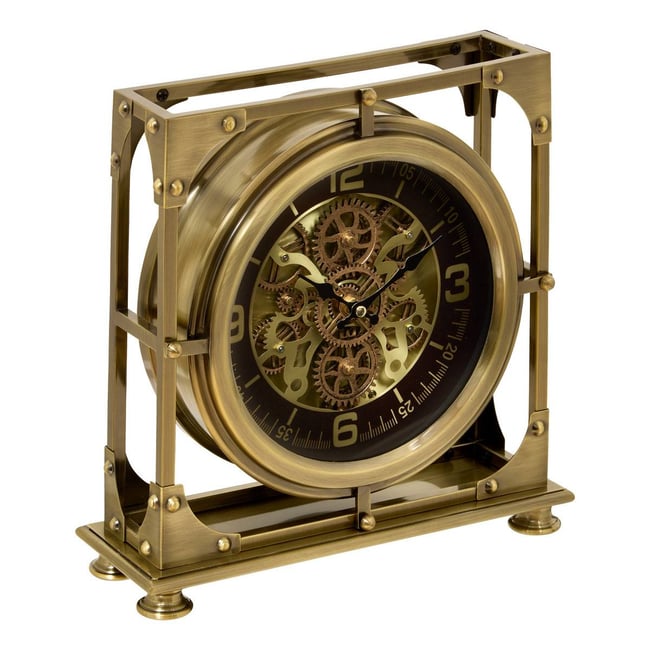Horloge à poser en acier LOU Couleur doré <span itemprop=