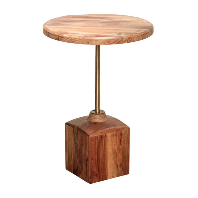 Bout de canapé en bois d'acacia F.S.C® rond D 40, 5 cm Couleur bois naturel <span itemprop=