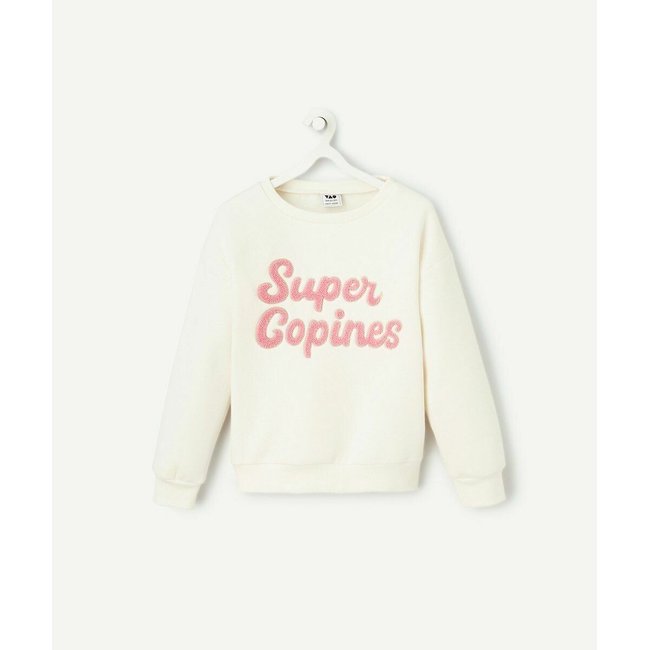 Sudadera con cuello redondo crudo <span itemprop=