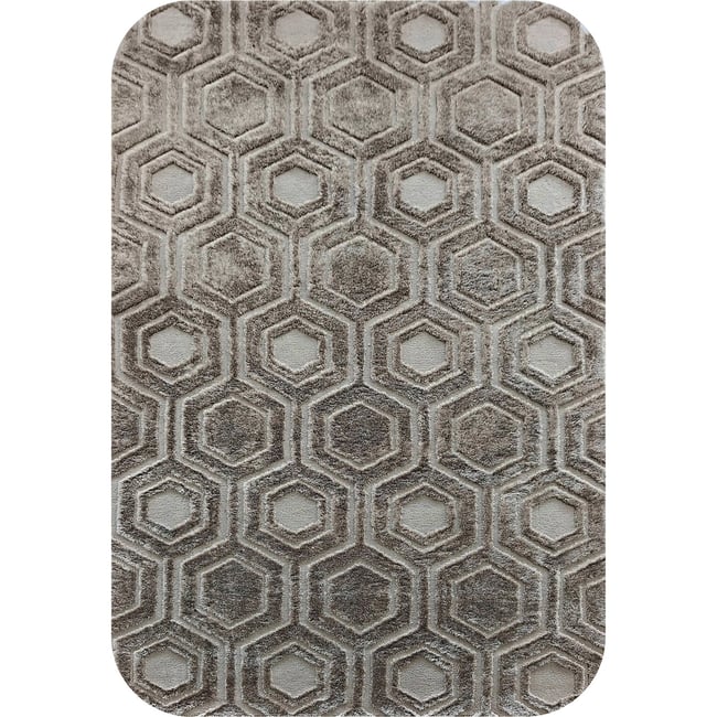 Tapis à relief hexagonal Couleur brun <span itemprop=