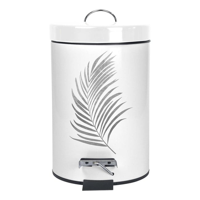 Poubelle à Pédale 3l Métal Orbella Blanc Argent Couleur v002227 <span itemprop=