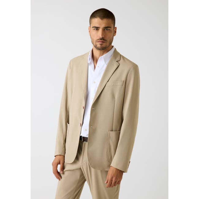 Blazer À Un Bouton beige <span itemprop=