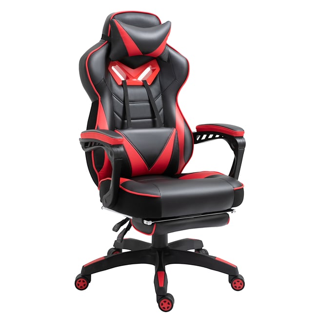 Fauteuil gaming Revêtement synthétique PU Couleur rouge et noir <span itemprop=