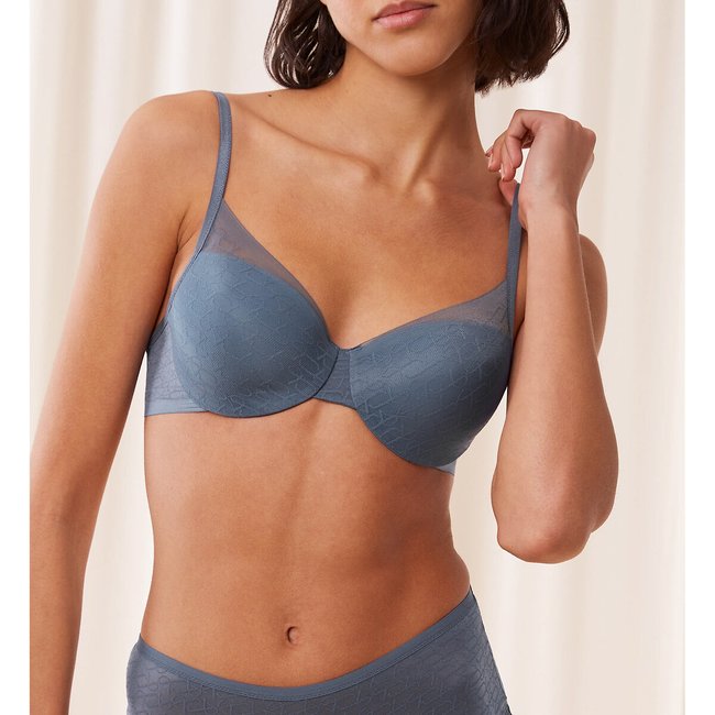 Signature Sheer Halterneck Bra, denim blue, TRIUMPH