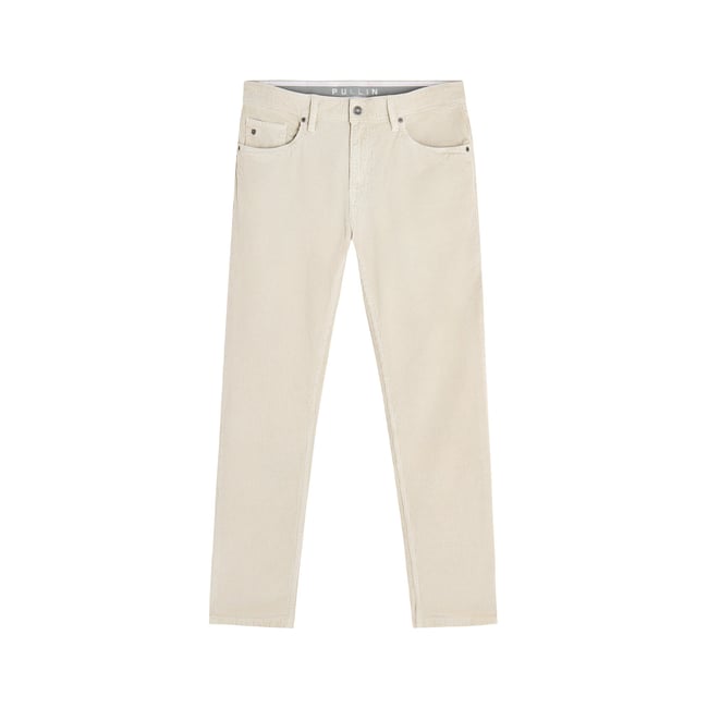 PANTALON REGULAR VELOURS BONEWHITE blanc casse <span itemprop=