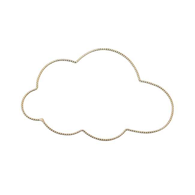 Déco murale nuage fil laiton torsadé -  LOJI Couleur doré vieilli <span itemprop=