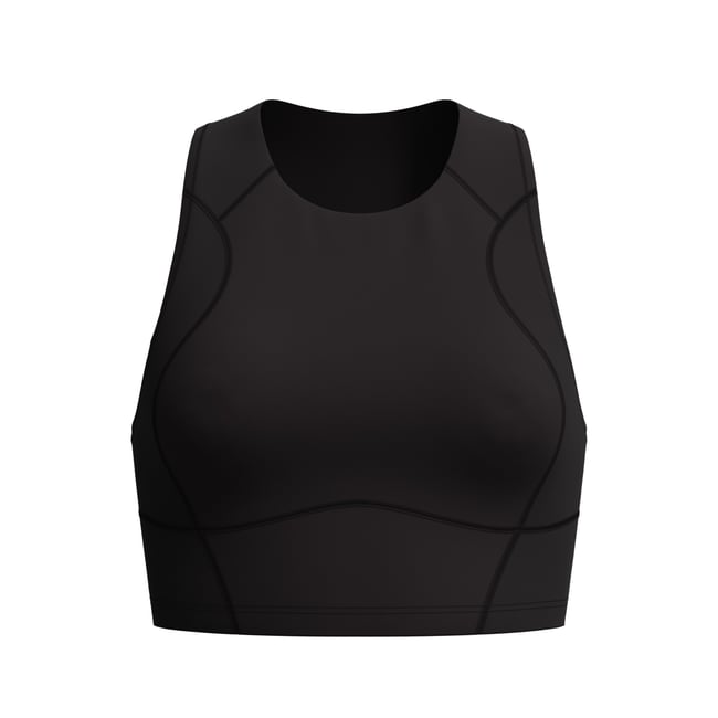 Haut de natation court et uni sans manches à dos nageur OCEAN noir <span itemprop=