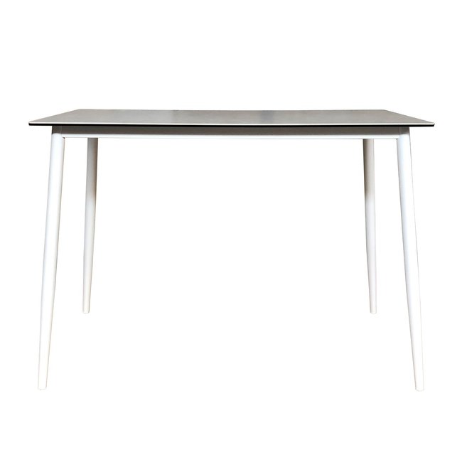 Table de bar en céramique et aluminium, LUCA Couleur blanc <span itemprop=