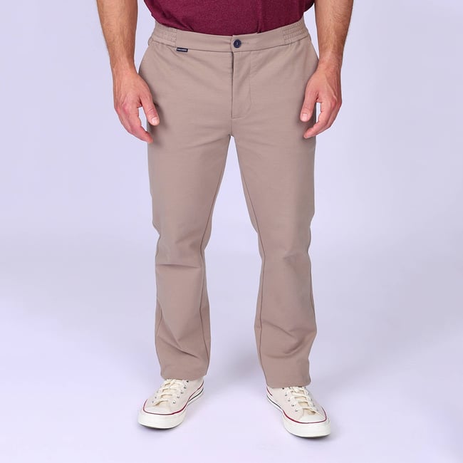 Chino maille beige <span itemprop=