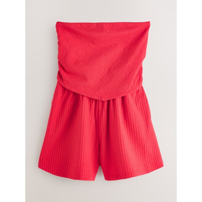 Combi-short bandeau jersey ourlet broderie - NEXT