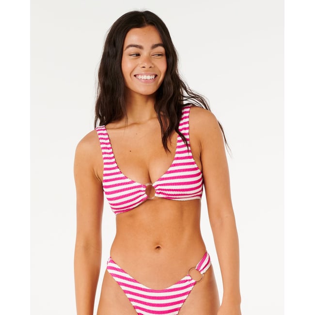 Haut de bikini ES VEDRA STRIPE CROP fuchsia <span itemprop=