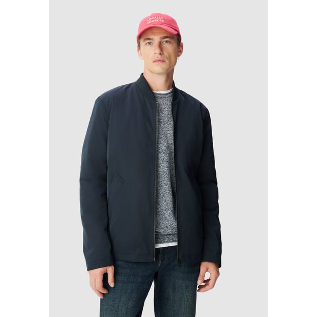 Blouson parementure et capuche amovibles bleu marine <span itemprop=