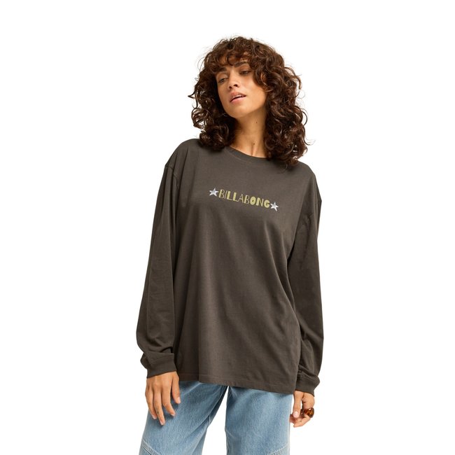 T shirt manches longues RINDING WEST noir off black <span itemprop=