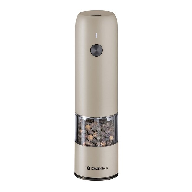 Moulin à poivre électrique USB Koln 14 cm gris marron <span itemprop=