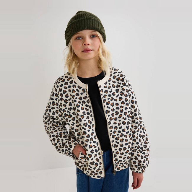 Cardigan imprimé matelassé contenant du coton BIO amaretti <span itemprop=