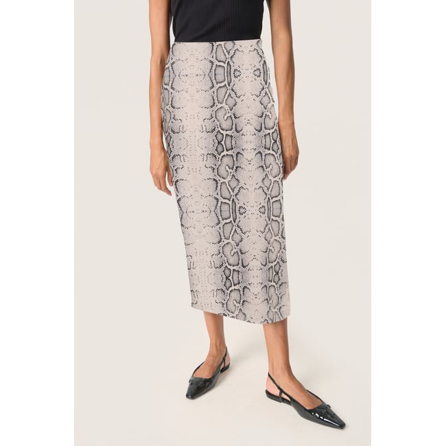 Skirt gris animalier grey snake print <span itemprop=
