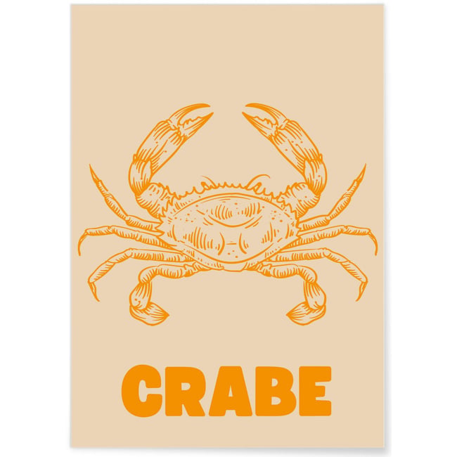 Affiche Crabe Couleur blanc <span itemprop=