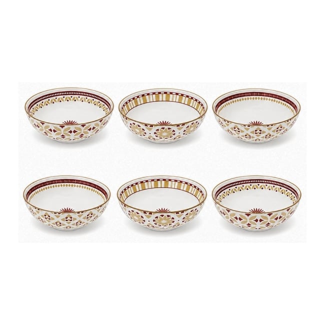 Lot de 6 assiettes creuses, SABELA Couleur beige <span itemprop=
