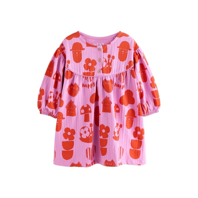 Robe à manches longues bouffantes violet <span itemprop=