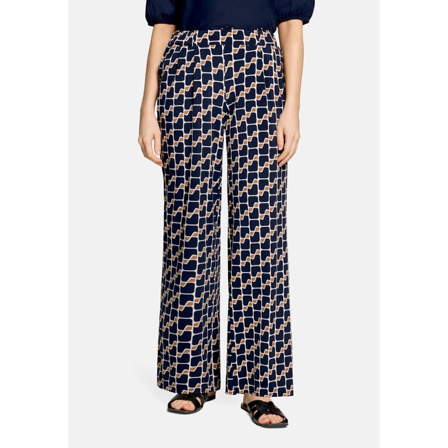 Pantalon à enfiler à poches extérieures dark blue/brown <span itemprop=