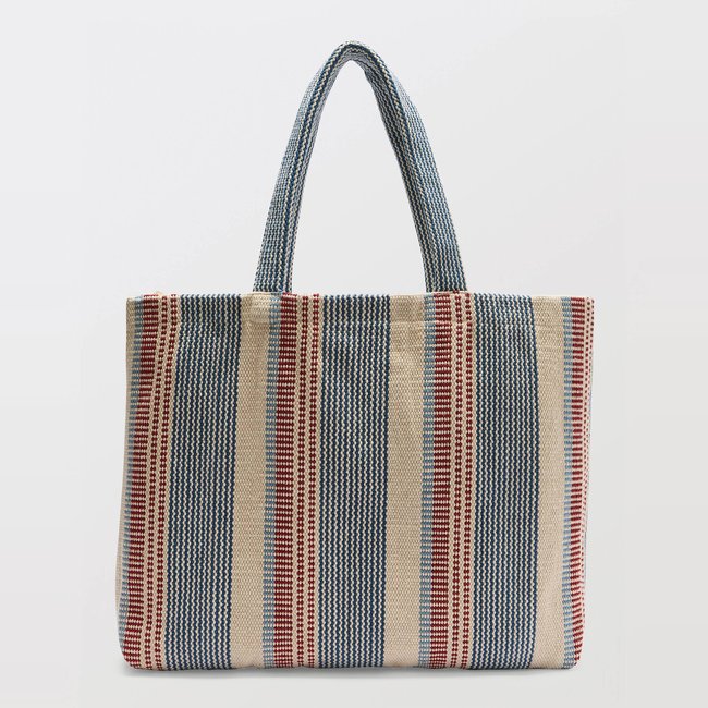 Cabas en coton tricolore riviera <span itemprop=
