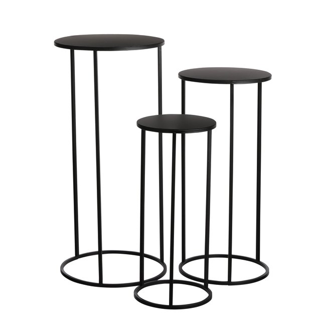 Lot de 3 tables d'appoint H70 cm QUINTY Couleur noir <span itemprop=