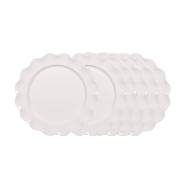 Assiette plate beige Agra 27 cm (lot de 6) Couleur crème / ivoire <span itemprop=