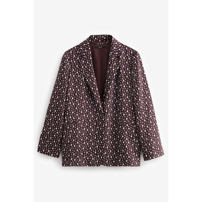 Blazer froissé à pois bourgogne rouge/ecru crème <span itemprop=
