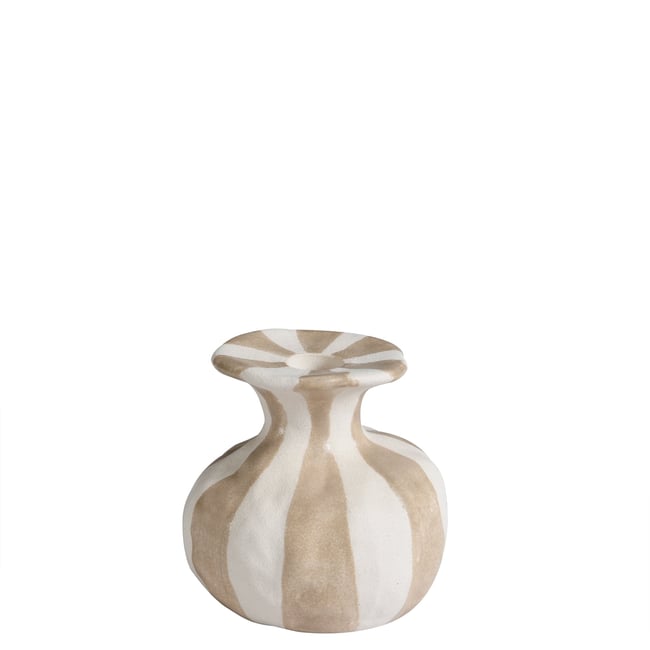 Bougeoir décoratif en céramique artisanale D11 RIVAGE Couleur beige <span itemprop=