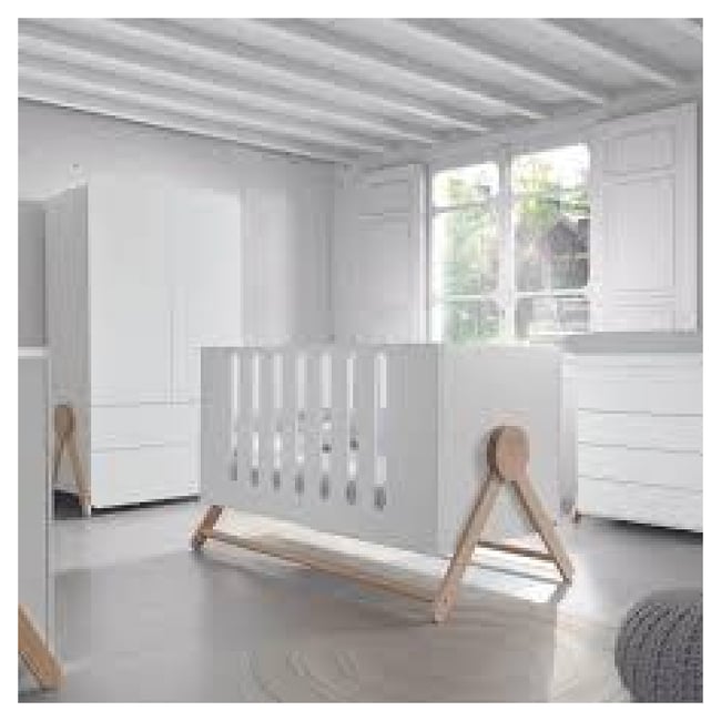 Lit Swing 140x70 Blanc/Bois - MICUNA