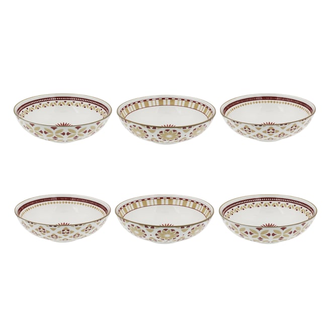 Lot de 6 assiettes creuses, SABELA Couleur beige <span itemprop=