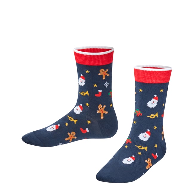Chaussettes Merry Christmas space bleu <span itemprop=