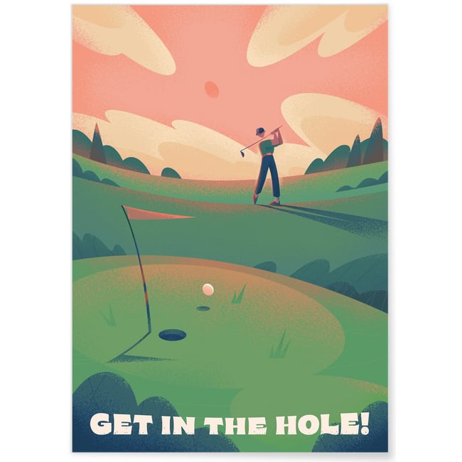Affiche Get in the hole ! Couleur blanc <span itemprop=
