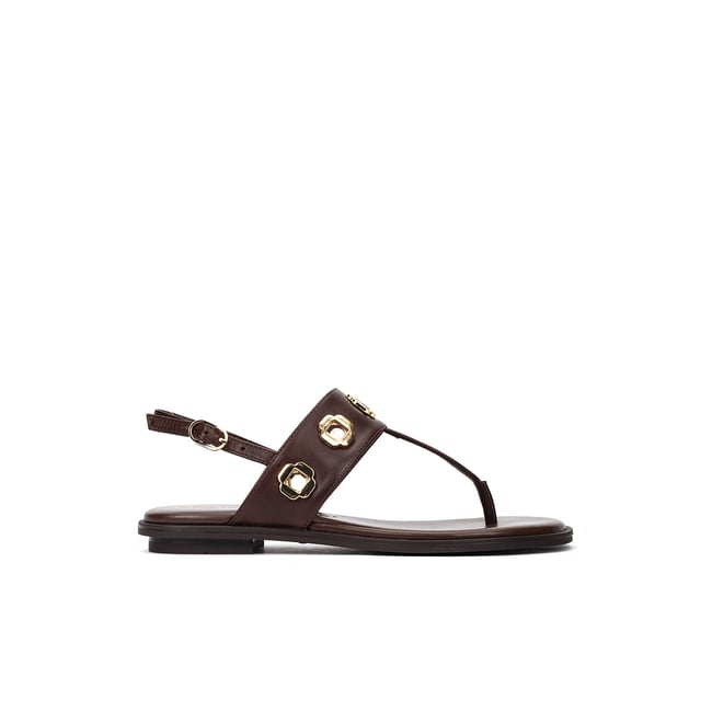 Sandales plates cuir Mazzini olmo <span itemprop=