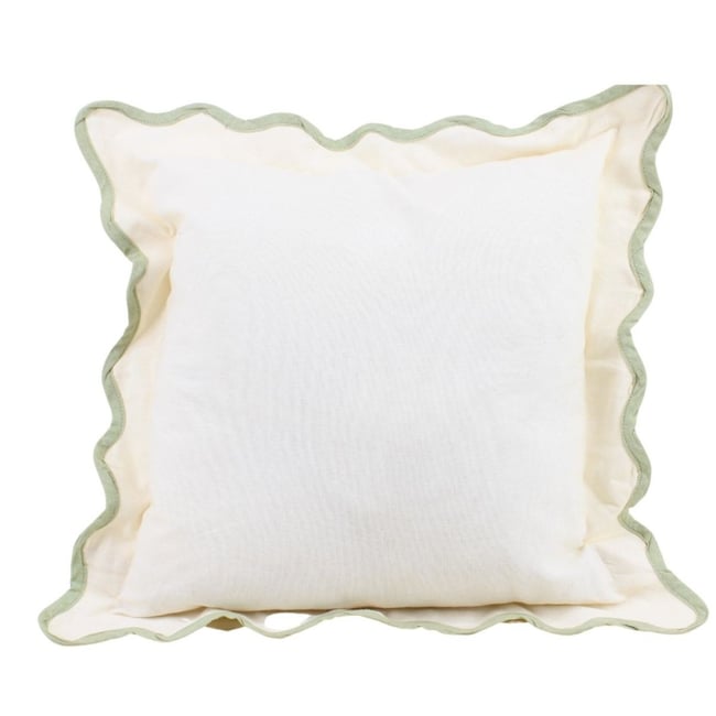 Coussin contour vagues 40x40cm beige <span itemprop=
