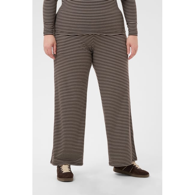 Pantalon Tricoté marrno blanc coffeebean/chalk stripe <span itemprop=