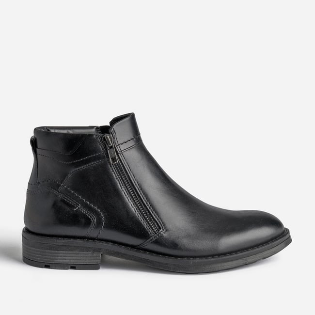 Boots en cuir ADRIEL noir <span itemprop=