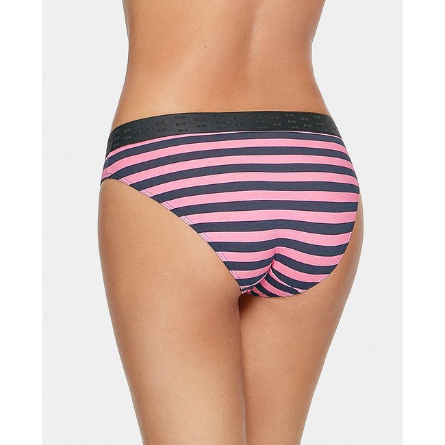 Slip en coton ceinture elastique raye marine rose Eden Park La Redoute