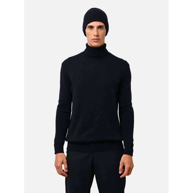 Pull Col Roulé 4 Fils Navy Sacha bleu foncé <span itemprop=