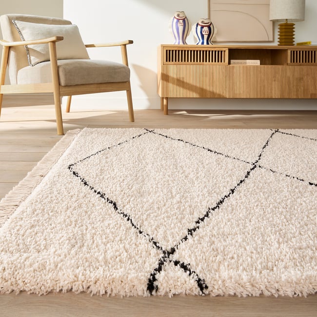 Tapis style berbère, Fatouh Couleur ecru <span itemprop=