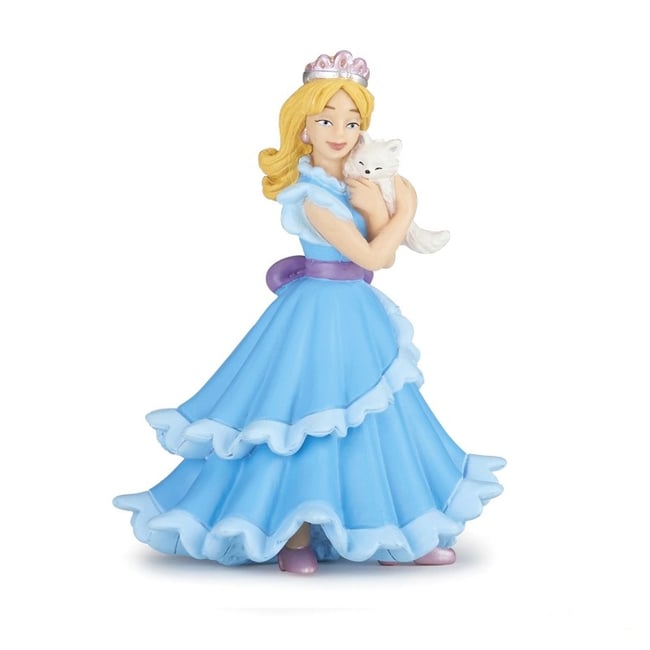 Figurine Princesse bleue au chat bleu <span itemprop=