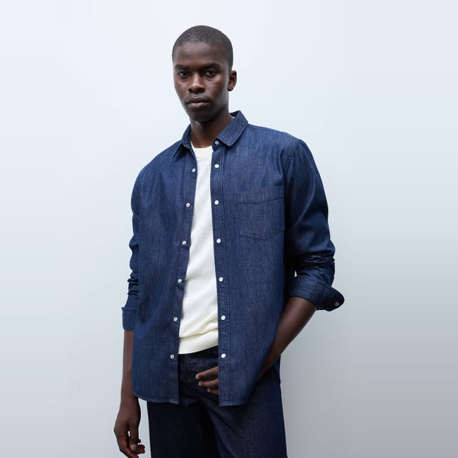 Chemise jean en coton BIO GOTS - MONOPRIX