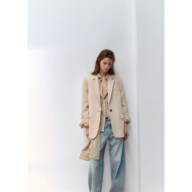 Jean balloon taille normale bleu clair <span itemprop=